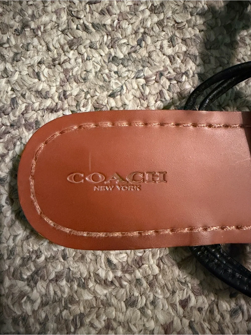 Coach Black Strap Brown Footbed Women's Sandals